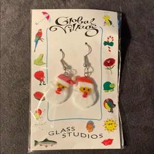 Glass Santa earrings